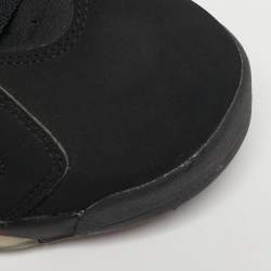 Pre Owned Air Jordans 6 Retro Size 44.5 Black Nubuck Leather High Top Sneakers