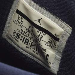 Pre Owned Air Jordans 1 AJKO High OG Size 42 Navy Blue Canvas and Fabric High Top Sneakers