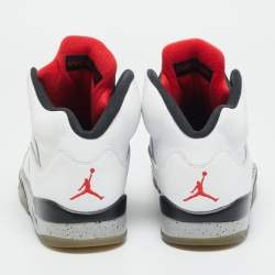 مملوكة مسبقًا Air Jordans Jordan 5 Retro Size 43 White Leather High Top Sneakers