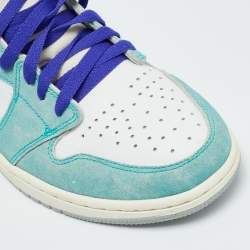 Pre Owned حذاء رياضي اير جوردن جوردن 1 ريترو هاي جلد أخضر/أبيض مقاس 44.5