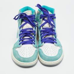 Pre Owned حذاء رياضي اير جوردن جوردن 1 ريترو هاي جلد أخضر/أبيض مقاس 44.5