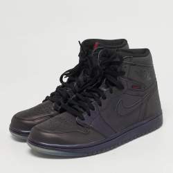 مملوكة مسبقًا Air Jordans Jordan 1 Retro Zoom Fearless Size 44.5 Purple Iridescent Faux Leather High Top Sneakers