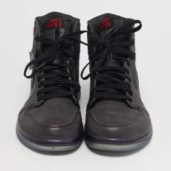 مملوكة مسبقًا Air Jordans Jordan 1 Retro Zoom Fearless Size 44.5 Purple Iridescent Faux Leather High Top Sneakers