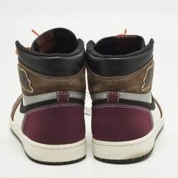 مملوكة مسبقًا حذاء رياضي اير جوردن جوردن 1 ريترو هاي جلد أخضر/أبيض مقاس 44.5