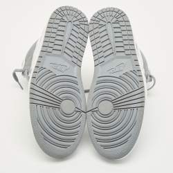 Pre Owned حذاء رياضي إير جوردان جوردان 1 ريترو هاي ستيلث جلد أبيض رمادي مقاس 44.5