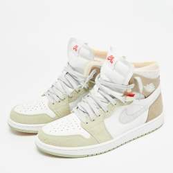 Pre Owned حذاء رياضي اير جوردان 1 مرتفع العنق جلد وزخرف متعدد الألوان مقاس 44.5