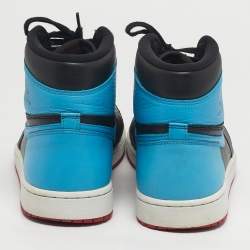 Pre Owned حذاء رياضي اير جوردان 1 ريترو جوردان جلد أخضر/أسود بعنق مرتفع مقاس 45