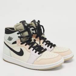 Pre Owned Air Jordans 1 Zoom Air Size 44 Multicolor Leather and Net High Top Sneakers