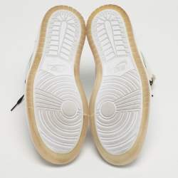 Pre Owned Air Jordans 1 Zoom Air Size 44 Multicolor Leather and Net High Top Sneakers