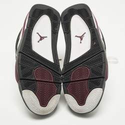 مملوكة مسبقًا Air Jordans Jordan 4 Retro PSG Neutral Grey Bordeaux Size 45 White/Grey Leather Lace Up Sneakers