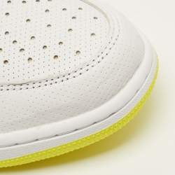 مملوكة مسبقًا Air Jordans Jordan 1 Retro High First Class Flight Size 46 White/Yellow Leather High Top Sneakers