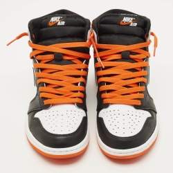 مملوكة مسبقًا Air Jordans Jordan 1 Retro Electro Orange Size 45 Multicolor Leather High Top Sneakers