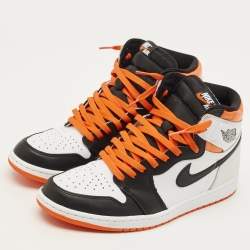 مملوكة مسبقًا Air Jordans Jordan 1 Retro Electro Orange Size 45 Multicolor Leather High Top Sneakers