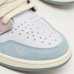 مملوكة مسبقًا Air Jordans Jordan 1 Zoom Air CMFT Celestine Blue Size 45 Multicolor Nubuck and Leather High Top Sneakers