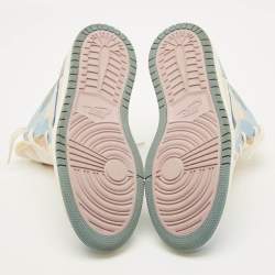 مملوكة مسبقًا Air Jordans Jordan 1 Zoom Air CMFT Celestine Blue Size 45 Multicolor Nubuck and Leather High Top Sneakers