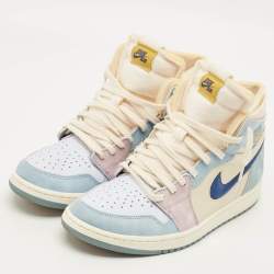 مملوكة مسبقًا Air Jordans Jordan 1 Zoom Air CMFT Celestine Blue Size 45 Multicolor Nubuck and Leather High Top Sneakers