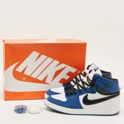 مملوكة مسبقًا Air Jordans Jordan 1 Retro AJKO Storm Blue Size 45 Multicolor Canvas and Leather High Top Sneakers