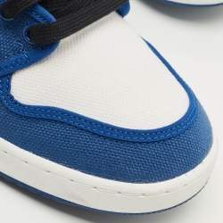 مملوكة مسبقًا Air Jordans Jordan 1 Retro AJKO Storm Blue Size 45 Multicolor Canvas and Leather High Top Sneakers