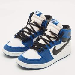 مملوكة مسبقًا Air Jordans Jordan 1 Retro AJKO Storm Blue Size 45 Multicolor Canvas and Leather High Top Sneakers