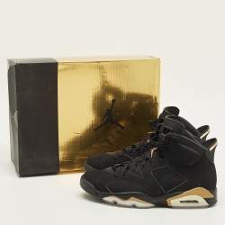 Pre Owned Air Jordans Jordan 6 Retro DMP Size 45 Black Nubuck Leather High Top Sneakers