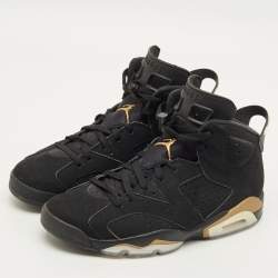 Pre Owned Air Jordans Jordan 6 Retro DMP Size 45 Black Nubuck Leather High Top Sneakers