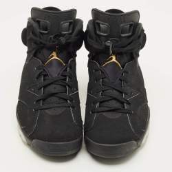 Pre Owned Air Jordans Jordan 6 Retro DMP Size 45 Black Nubuck Leather High Top Sneakers