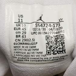 مملوكة مسبقًا حذاء رياضي اير جوردانز جلد أسود/رمادي جوردان 1 ميد شادو أحمر مقاس 45