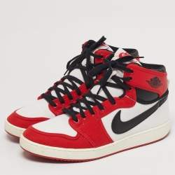 Pre Owned Air Jordans Jordan 1 Retro AJKO Chicago Size 45 Multicolor Canvas and Leather High Top Sneakers