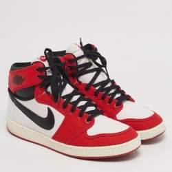 Pre Owned Air Jordans Jordan 1 Retro AJKO Chicago Size 45 Multicolor Canvas and Leather High Top Sneakers