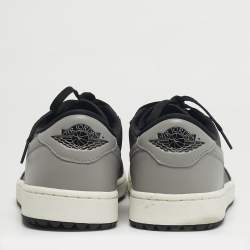 مملوكة مسبقًا Air Jordans Jordan 1 Retro Golf Shadow Size 46 Black/Grey Leather Low Top Sneakers