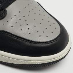 مملوكة مسبقًا Air Jordans Jordan 1 Retro Golf Shadow Size 46 Black/Grey Leather Low Top Sneakers