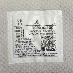 مملوكة مسبقًا حذاء رياضي نايك اير جوردن جوردن 1 ريترو جلد أزرق/أبيض بعنق منخفض مقاس 44