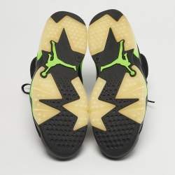 Pre Owned Air Jordans Jordan 6 Retro Electric Green Size 45 Black Durabuck Leather High Top Sneakers