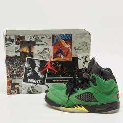 مملوكة مسبقًا Air Jordans Jordan 5 Retro SE Oregon Size 44.5 Green Nubuck Leather High Top Sneakers