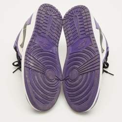 Pre Owned حذاء رياضي إير جوردانز جوردان 1 منخفض بريد تو جلد أسود/أحمر مقاس 45