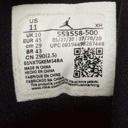 Pre Owned حذاء رياضي إير جوردانز جوردان 1 منخفض بريد تو جلد أسود/أحمر مقاس 45