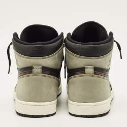 مملوكة مسبقًا Air Jordans Jordan 1 Retro Light Army Rust Shadow Patina Size 45 Multicolor Leather High Top Sneakers