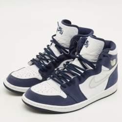 Pre Owned Air Jordans Jordan 1 Retro CO.JP Midnight Navy Size 45 Multicolor Nubuck and Leather High Top Sneakers