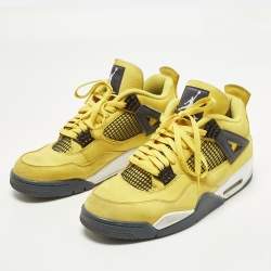 Pre Owned حذاء رياضي إير جوردن جوردن 4 ريترو بريد جلد أسود مقاس 45