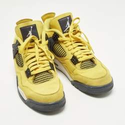 Pre Owned حذاء رياضي إير جوردن جوردن 4 ريترو بريد جلد أسود مقاس 45