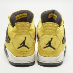 Pre Owned حذاء رياضي إير جوردن جوردن 4 ريترو بريد جلد أسود مقاس 45