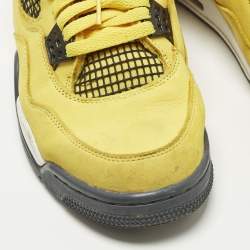 Pre Owned حذاء رياضي إير جوردن جوردن 4 ريترو بريد جلد أسود مقاس 45