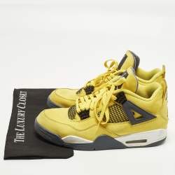 Pre Owned حذاء رياضي إير جوردن جوردن 4 ريترو بريد جلد أسود مقاس 45