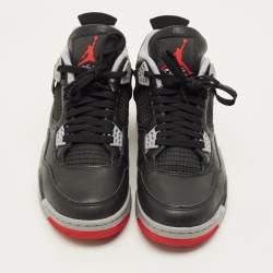 Pre Owned حذاء رياضي إير جوردن جوردن 4 ريترو بريد جلد أسود مقاس 45