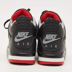 Pre Owned حذاء رياضي إير جوردن جوردن 4 ريترو بريد جلد أسود مقاس 45