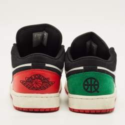 Pre Owned حذاء رياضي آير جوردان 1 بجلد متعدد الألوان/نوباك جزء علوي منخفض مقاس 42.5