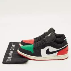 Pre Owned حذاء رياضي آير جوردان 1 بجلد متعدد الألوان/نوباك جزء علوي منخفض مقاس 42.5