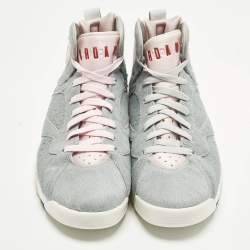 Pre Owned حذاء رياضي إير جوردانز جوردان 7 ريترو رفلكشن أوف أ تشامبيون جلد صناعي فضي مقاس 47.5