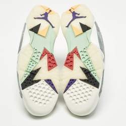 Pre Owned حذاء رياضي إير جوردانز جوردان 7 ريترو رفلكشن أوف أ تشامبيون جلد صناعي فضي مقاس 47.5