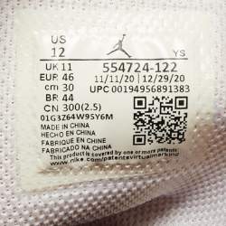 Pre Owned Air Jordans 1 Mid Gym Red Size 46 White/Black Fabric and Leather Mid Top Sneakers